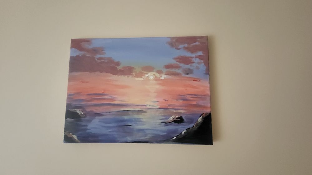 Ręcznie robiony obraz zachód słońca