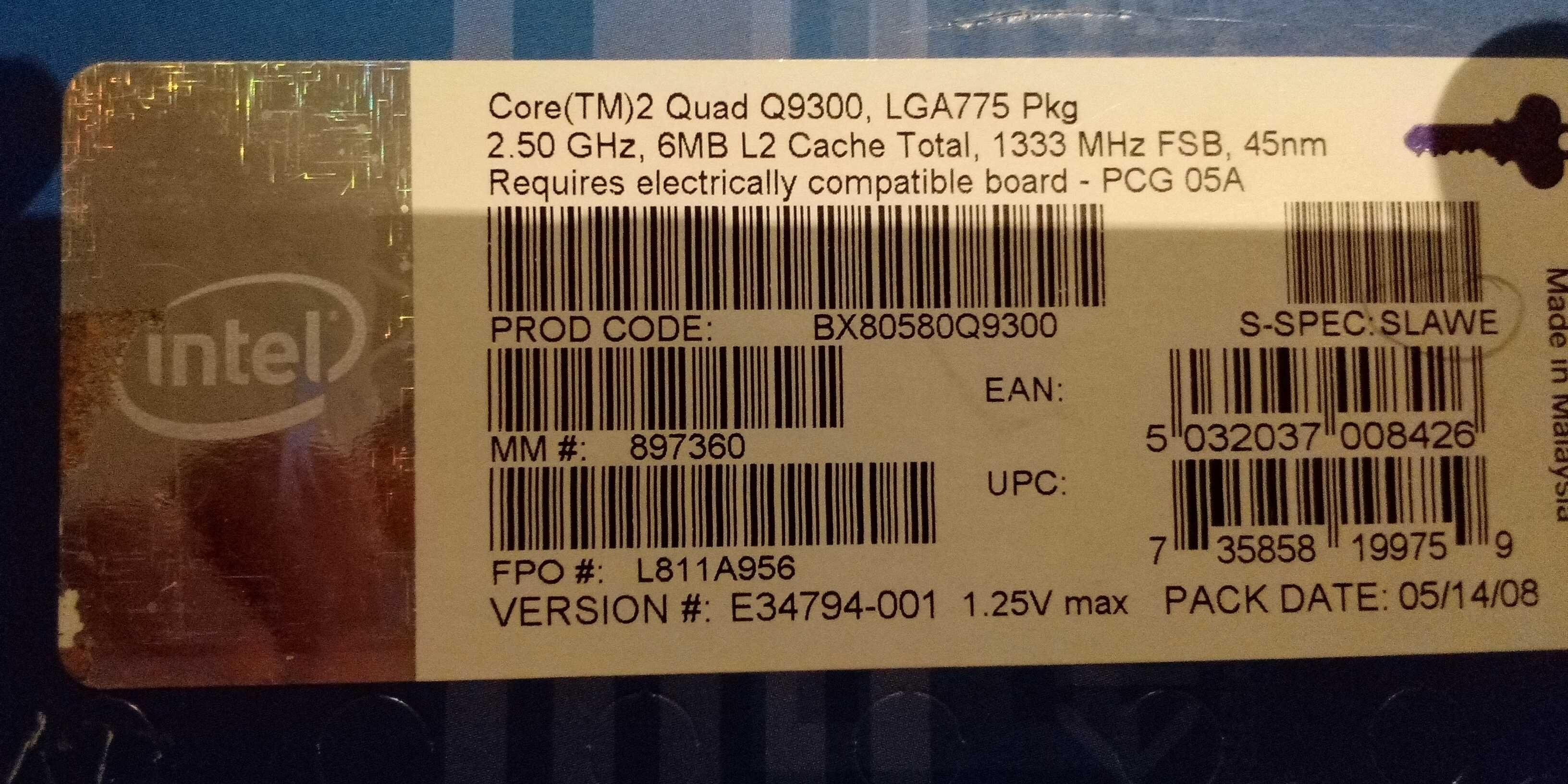 CPU processador Intel Core 2 Quad Q9300