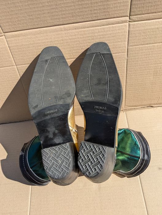 Трендові шкіряні козаки Zara Urban Cowboy в 41 розмірі