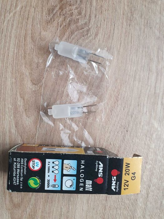 2 szt.  żarówka halogen G4/12V/20W