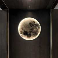 Lâmpada lunar com efeito 3d 60 cm controle remoto decoração de parede