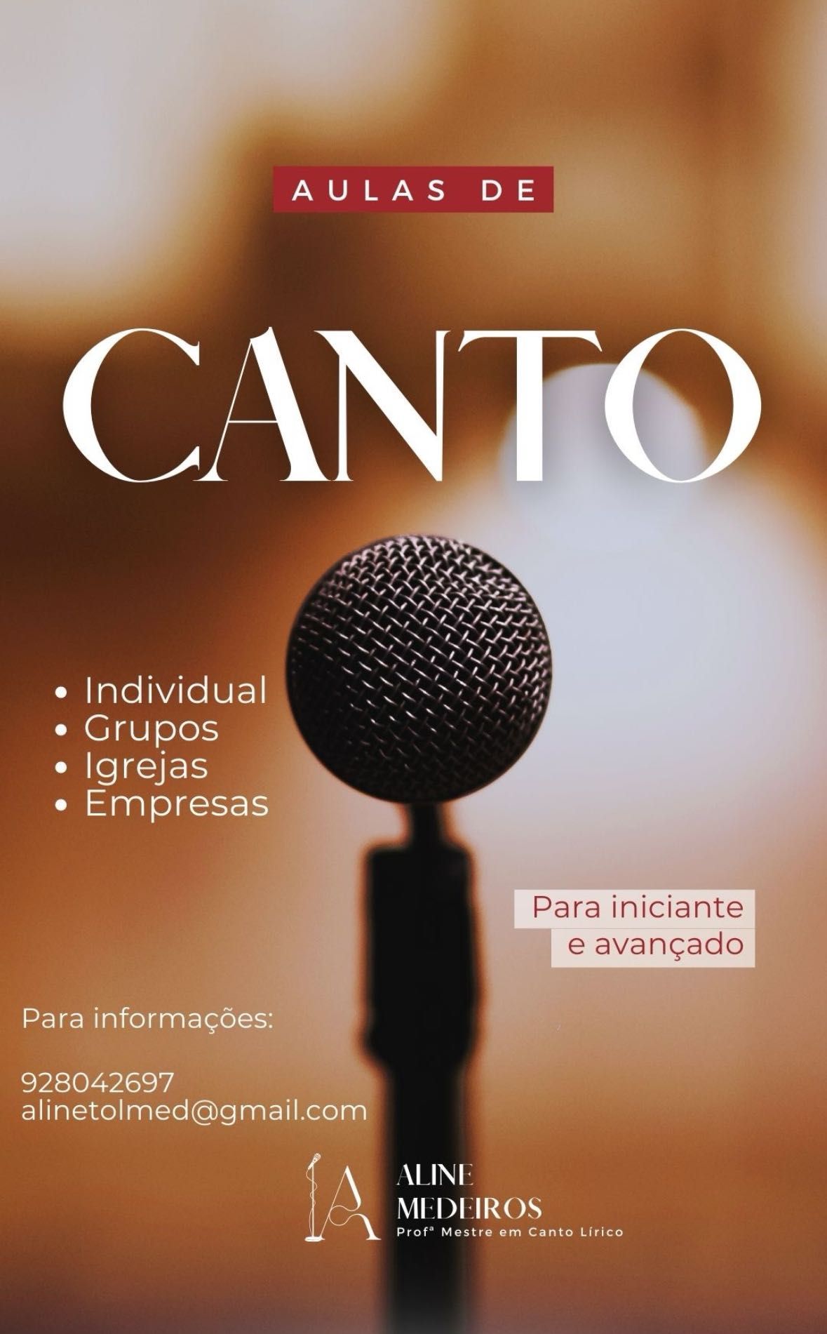 CANTE!!! Sua voz é única!