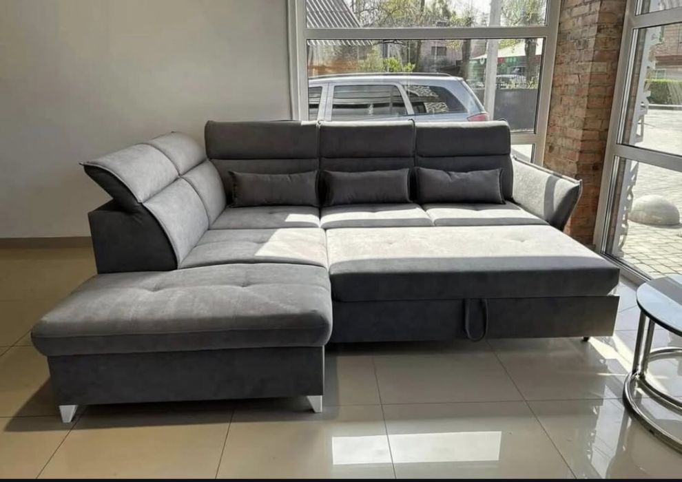 Кутовий диван Баррі розкладний з підголівниками на ніжках