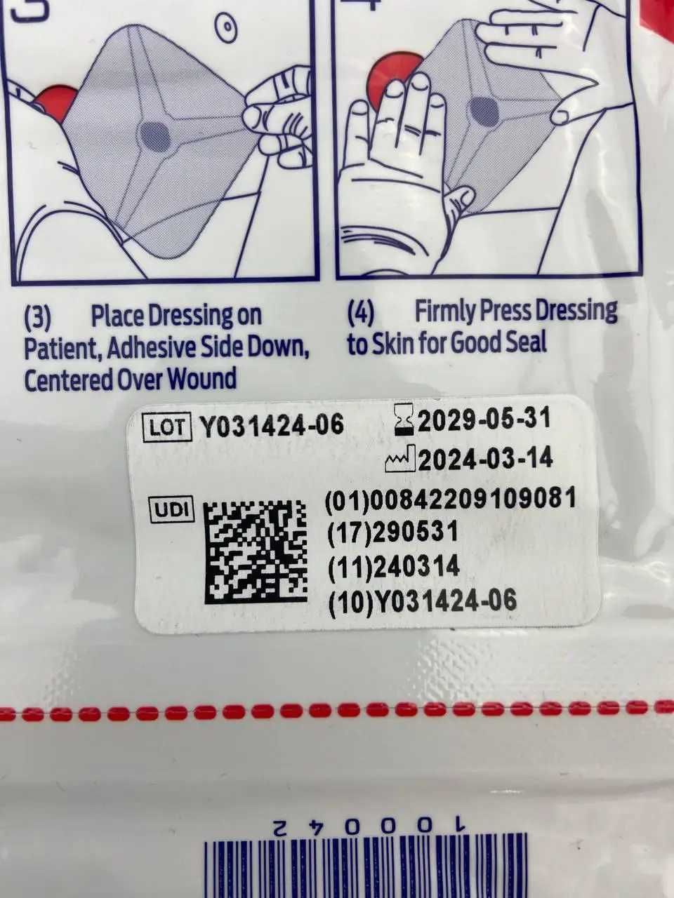 Оклюзійна наліпка HyFin Vent Compact Chest Seal Twin Pack