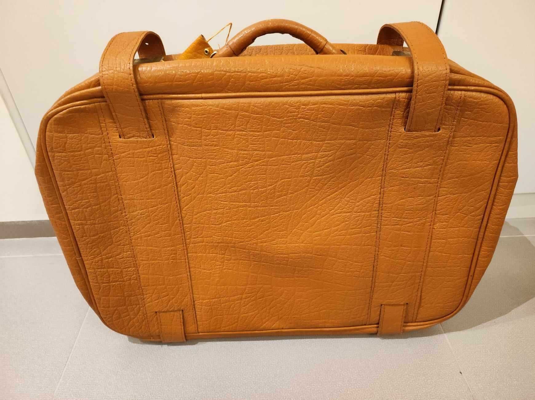 Walizka torba PRL retro jasny brąz