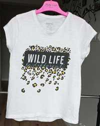 Biała koszulka t-shirt Wildlife dzika przyroda Pepperts 146/152