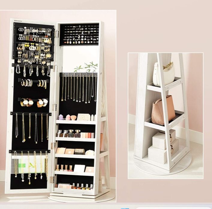 Obrotowa toaletka z lustrem i szafką