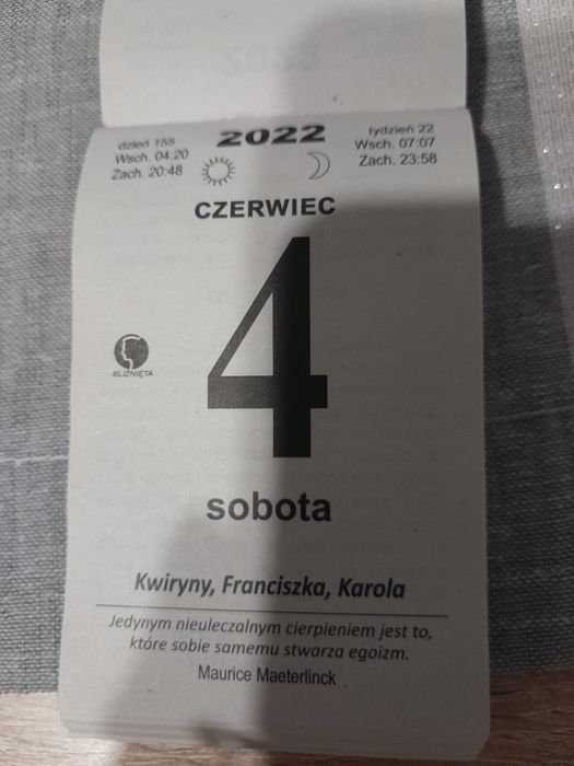 Kartka z kalendarza 4.06.2022