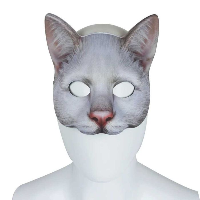 Маска для квадробики Кошка 3D для квд фурри фурсьют кот белый белая