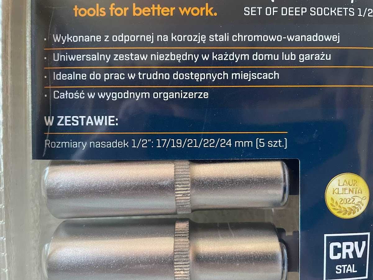 Zestaw nasadek głębokich 1/2"