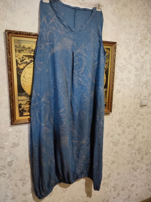 Італія льон великий розмір батал лляна сукня сарафан плаття