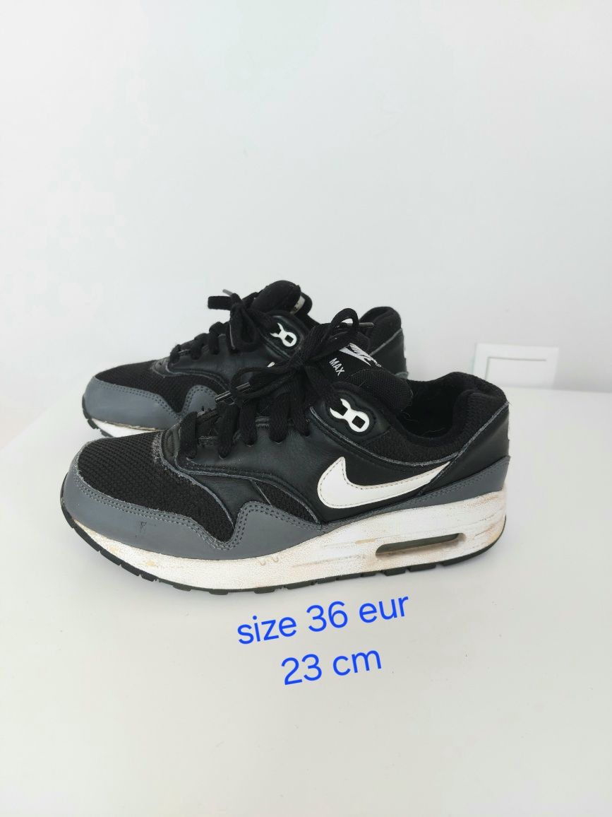 Buty NIKE AIR MAX 1 unisex eur 36  23 cm czarno szaro białe