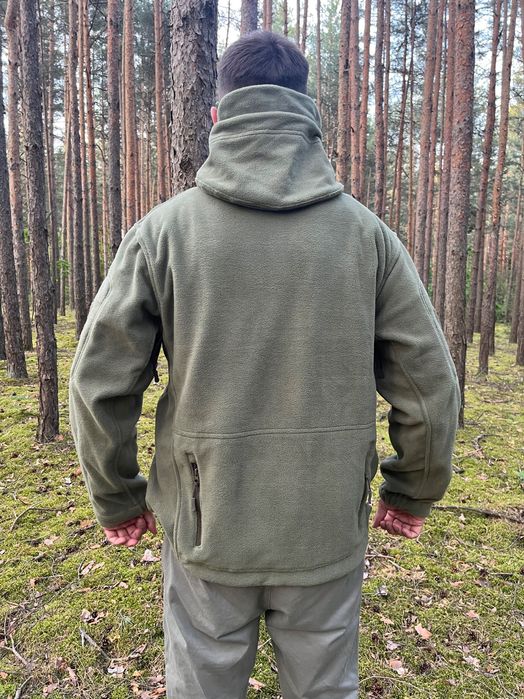 Флісова кофта військова з капюшоном олива фліска  флисовая флиска с