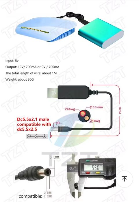 Кабель модуль USB-конвертер адаптер маршрутизатор dc 5в для роутера