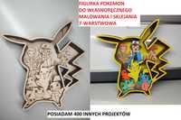 Pokemony figurka do malowania WIELOWARSTOWA Pikachu DIY