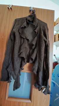 Narzutka, leķki sweterek brązowy Promod 40 42