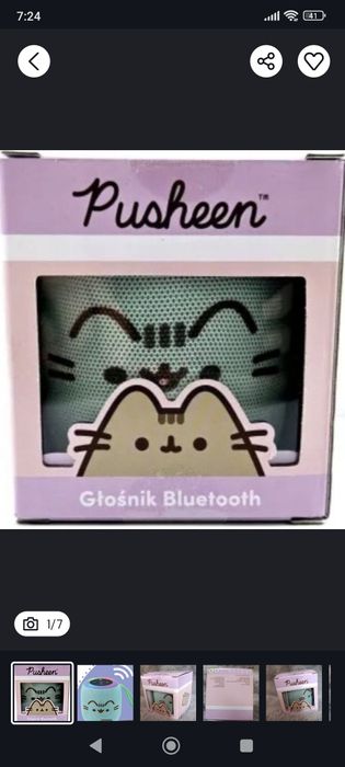 Głośnik Pusheen z bluetooth z podświetleniem RGB