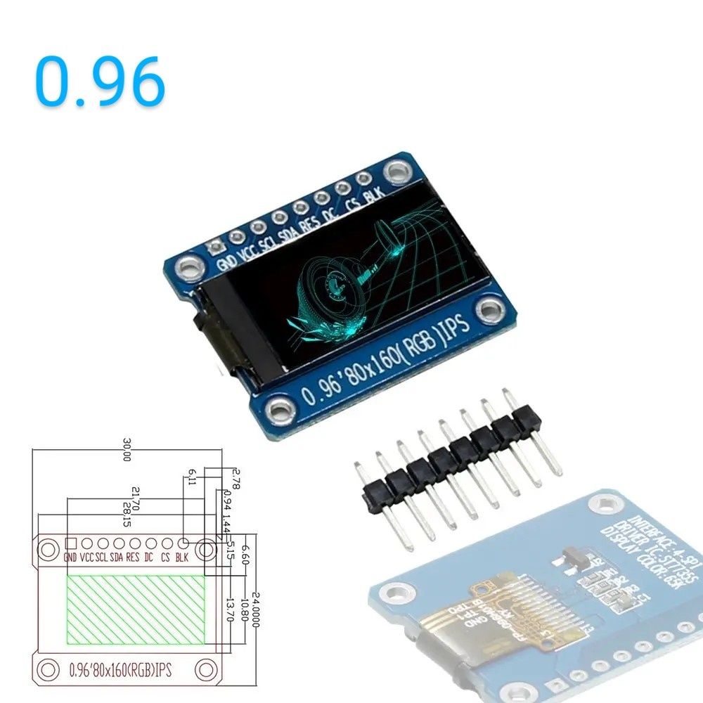 LCD дисплей arduino TFT IPS 0.96/1.3/1.28/1.69/1.9/2.0 модуль SPI