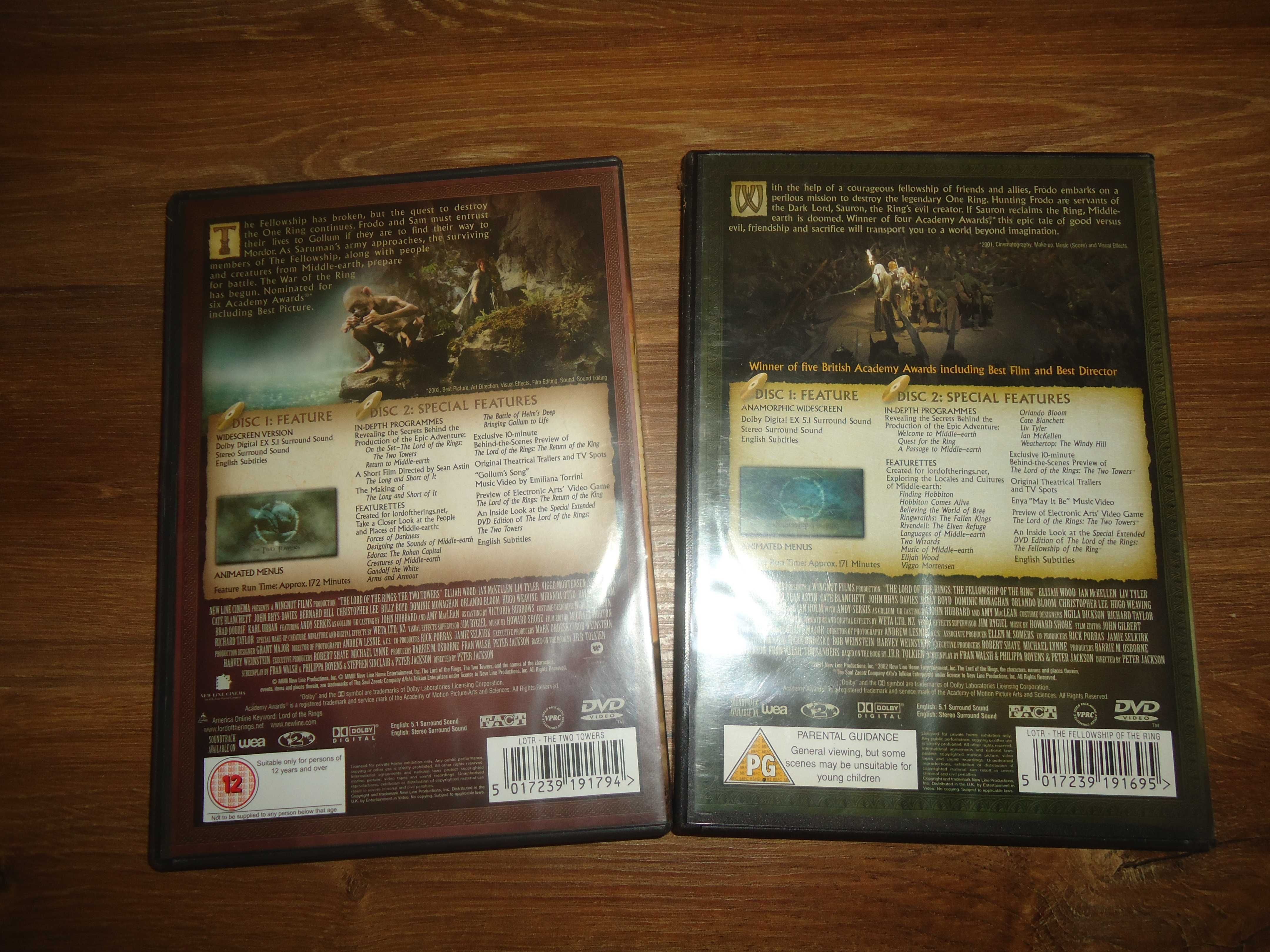 Lord of the Rings The Two Towers/The Fellowship Of The Ring 2Płyty Dvd