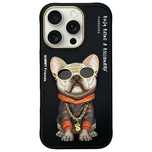 Nimmy Etui Iphone 16 Pro 6.3"            Czarny/Black Glasses Cool Dog