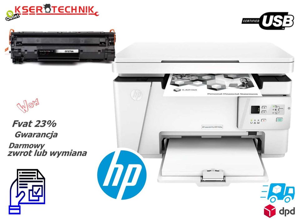 HP LaserJet Pro M26a - urządzenie 3w1 z portem USB / Do domu i biura