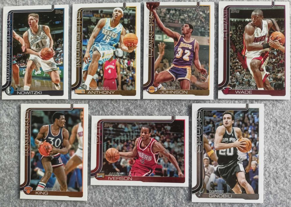 7 kart NBA 2025-26 Topps Flagship Iverson Johnson Wade King Nowitzki