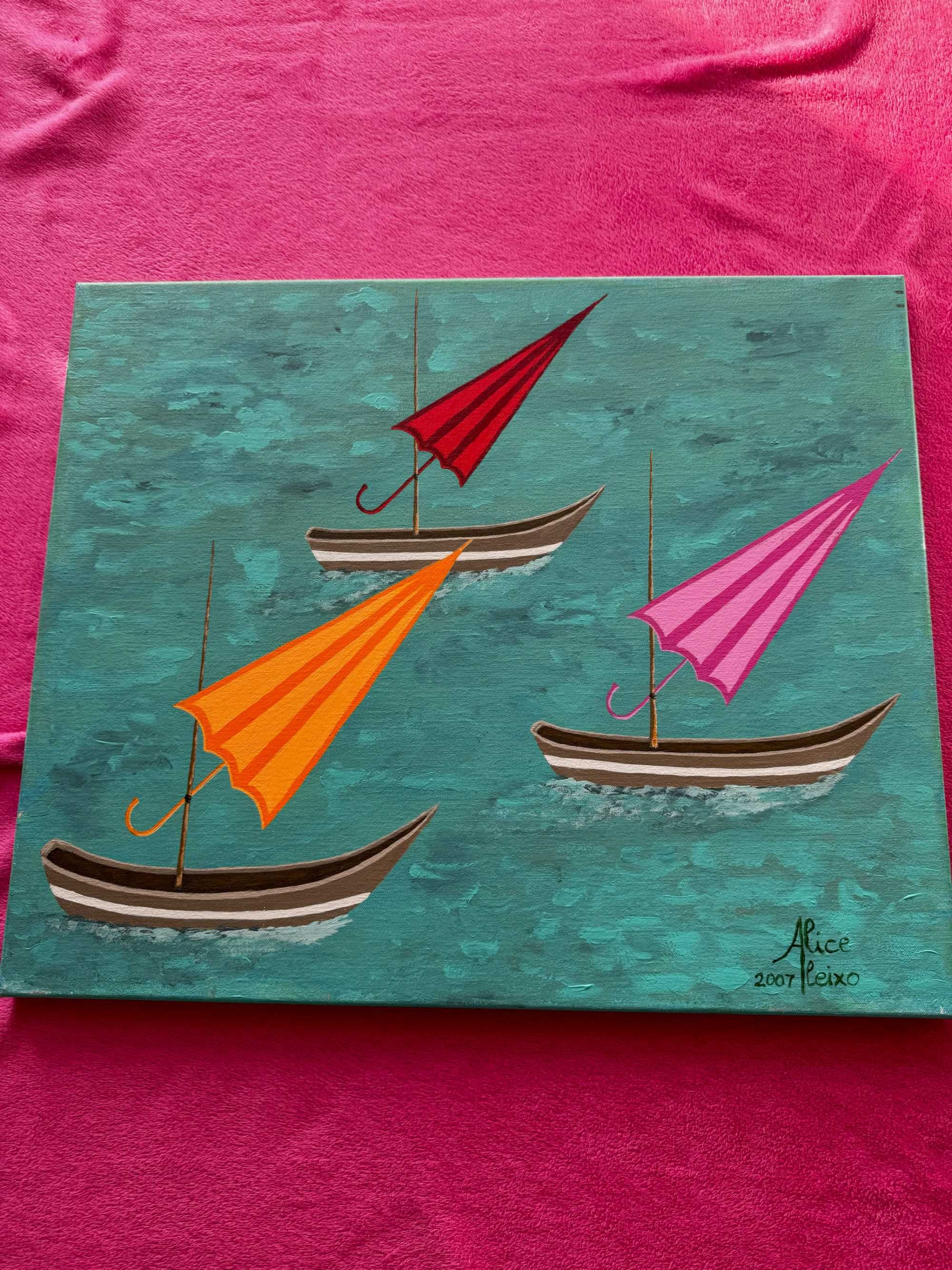 Quadro de Barcos Vintage - Excelente Estado