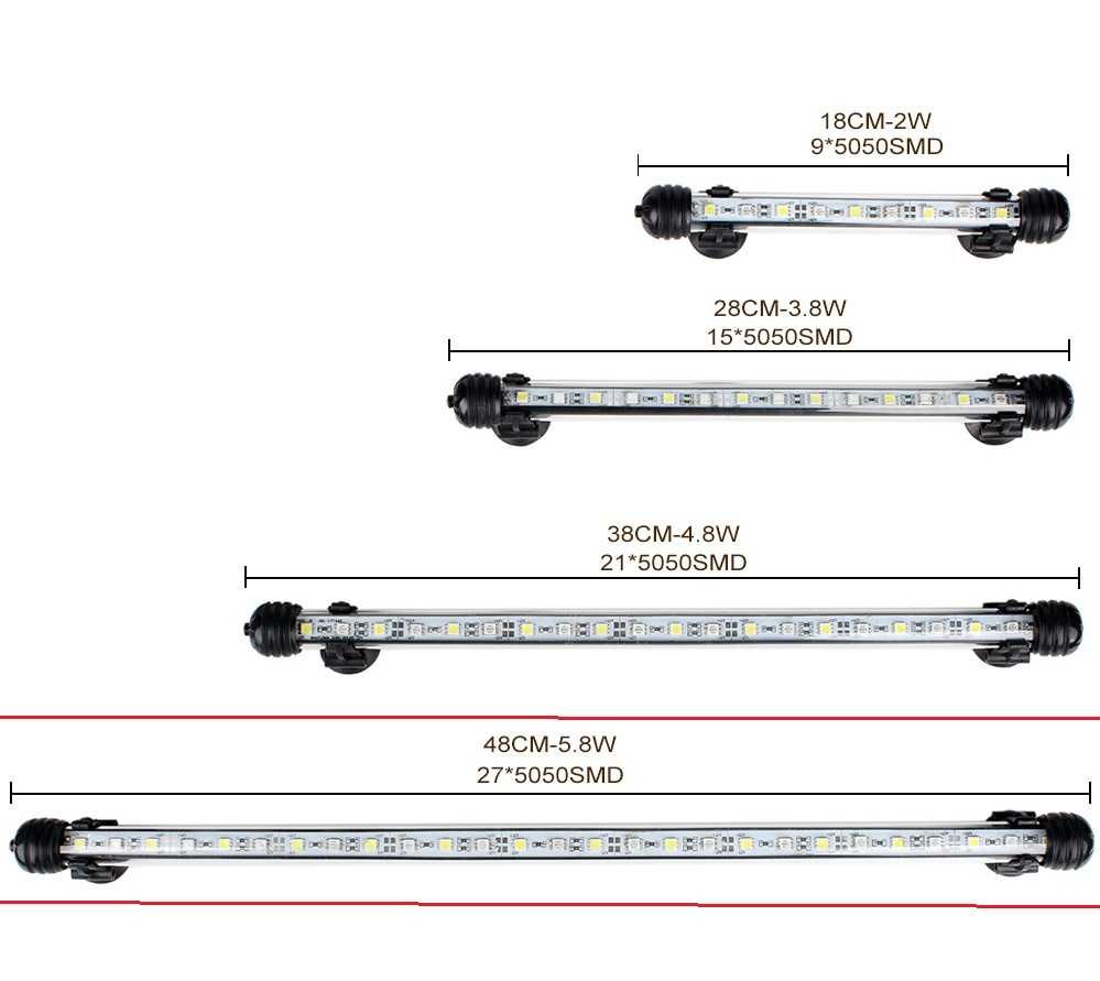 лампа для аквариума 48 см 5.8 W   27*5050SMD