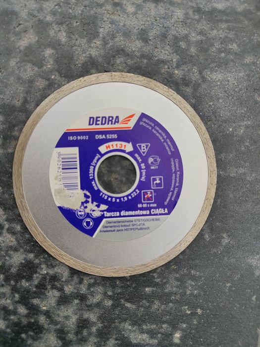 Tarcza diamentowa ciągła 115 mm do cięcia glazury, ceramiki, marmuru