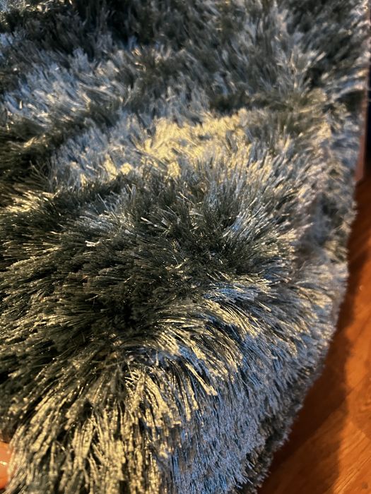 3 Tapetes pêlo comprido, azul marinho