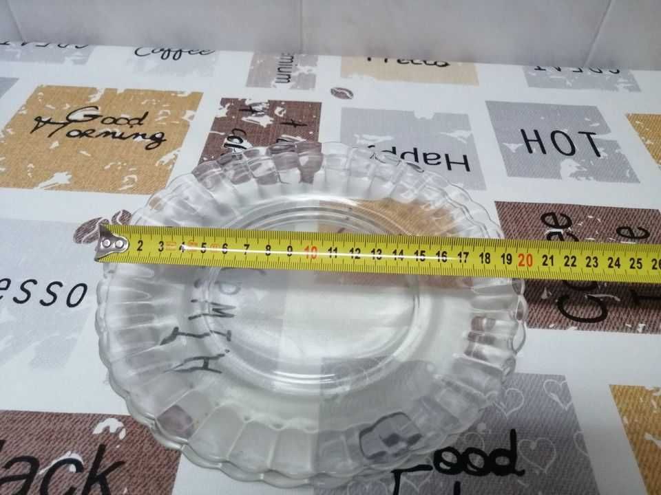 Conjunto pratos sobremesa + sopa, vidro transparente