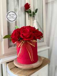 Flower Box czerwone róże