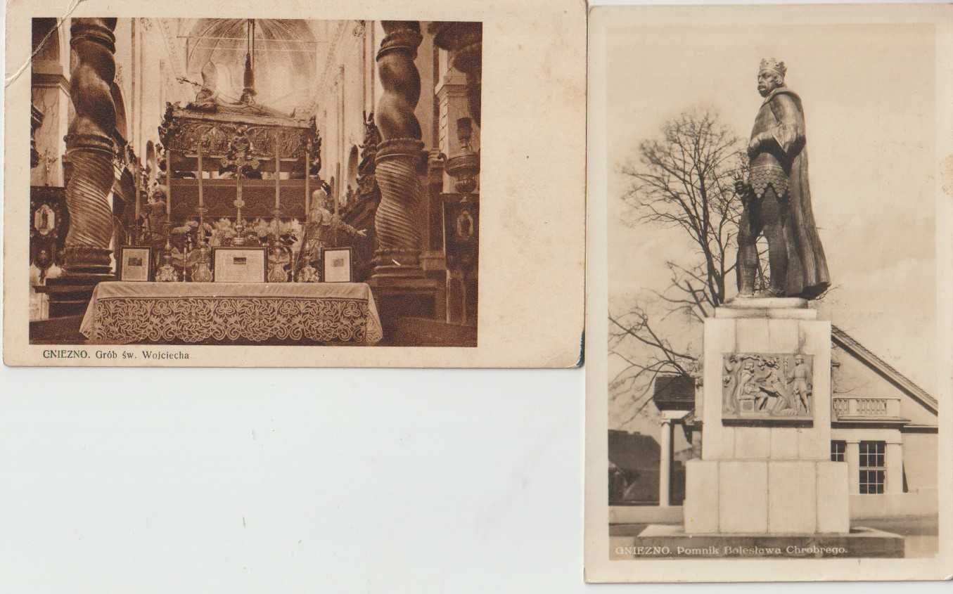 Dwie stare przedwojenne pocztówki Gniezno