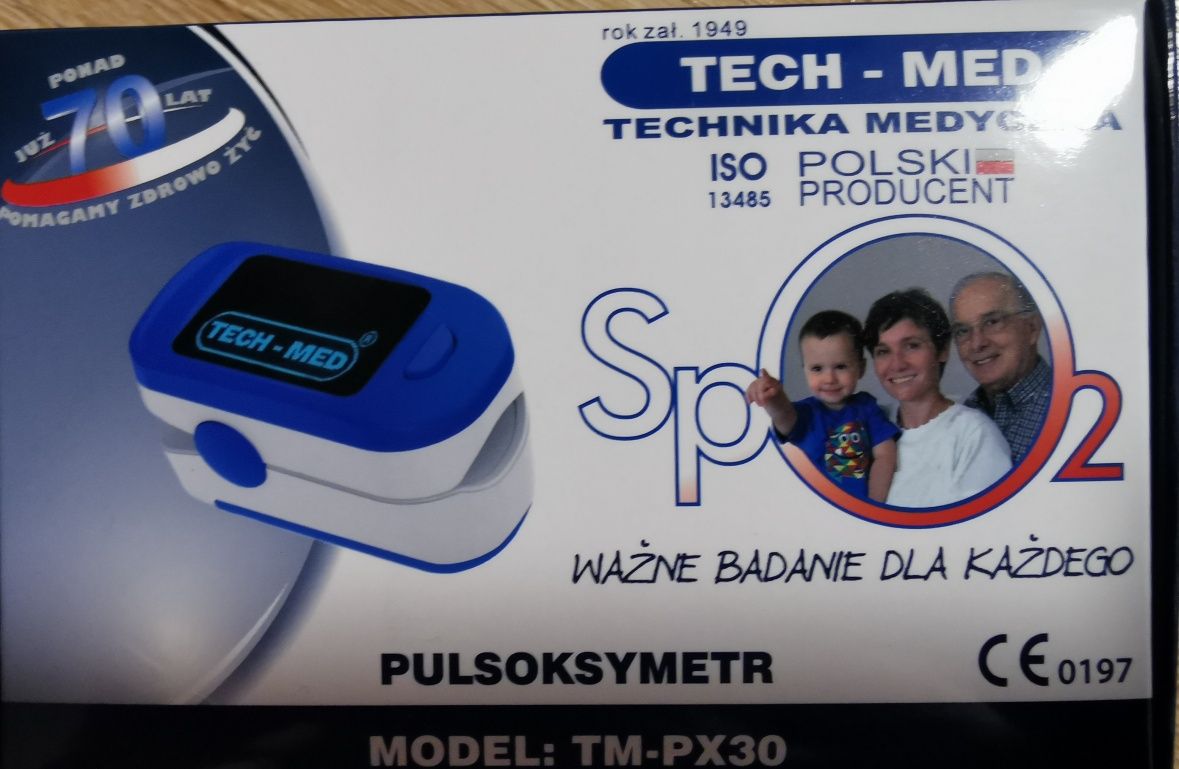 Pulsoksymetr, Saturacja, Sp O2, TECH-MED, TM-PX30, Polski Producent