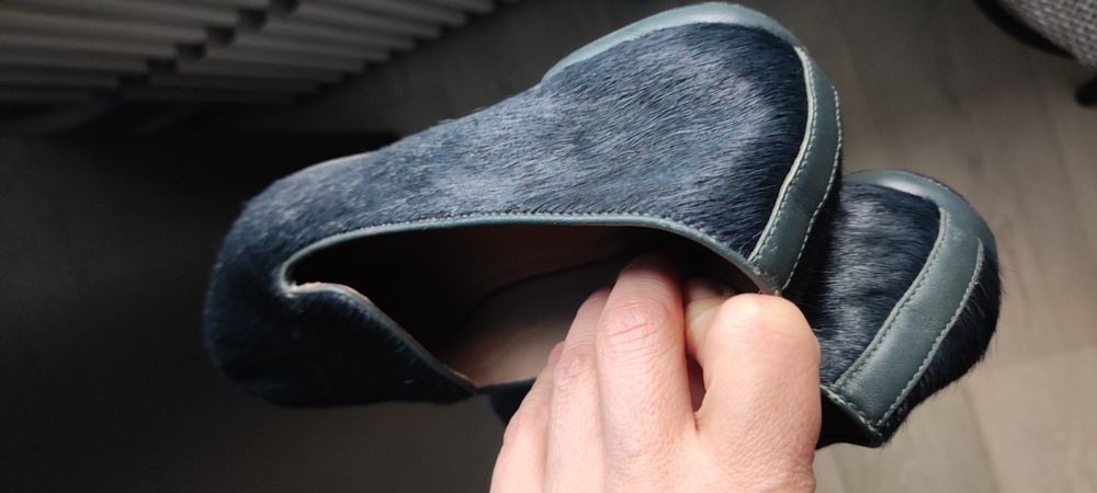 Балетки, капці з хутром ECCO 37р.