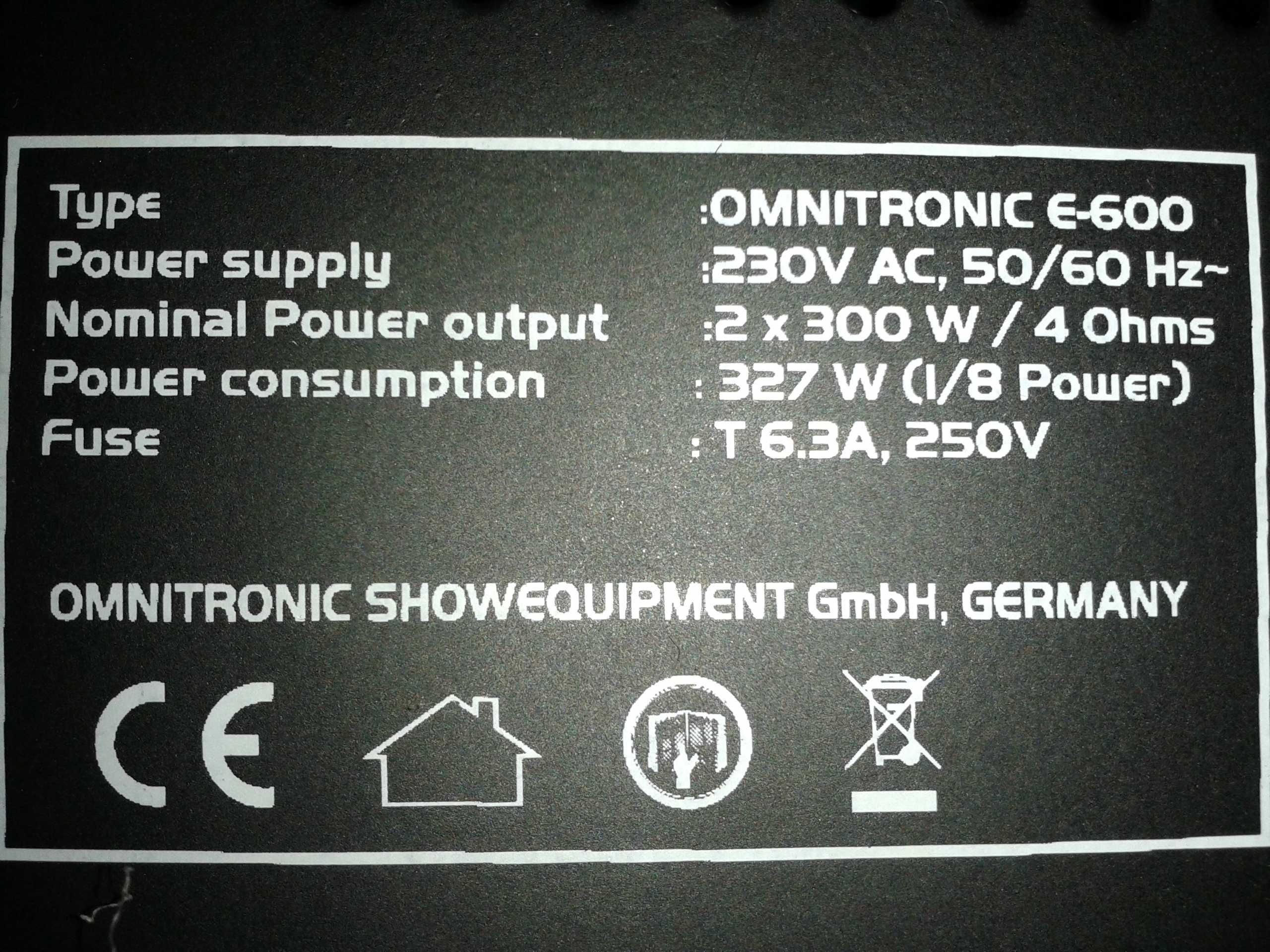 Wzmacniacz Omnitronic E-600 2x300W