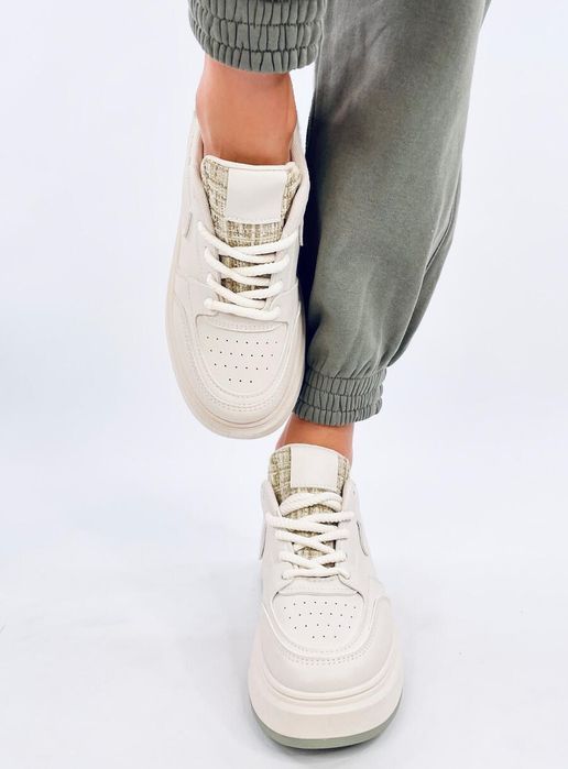 Sneakersy Damskie Pastelowe Motimes Beige Green