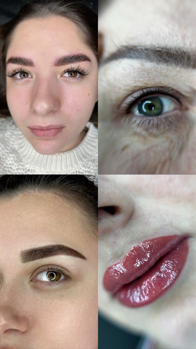 Перманентний макіяж брови, губи, міжвійка