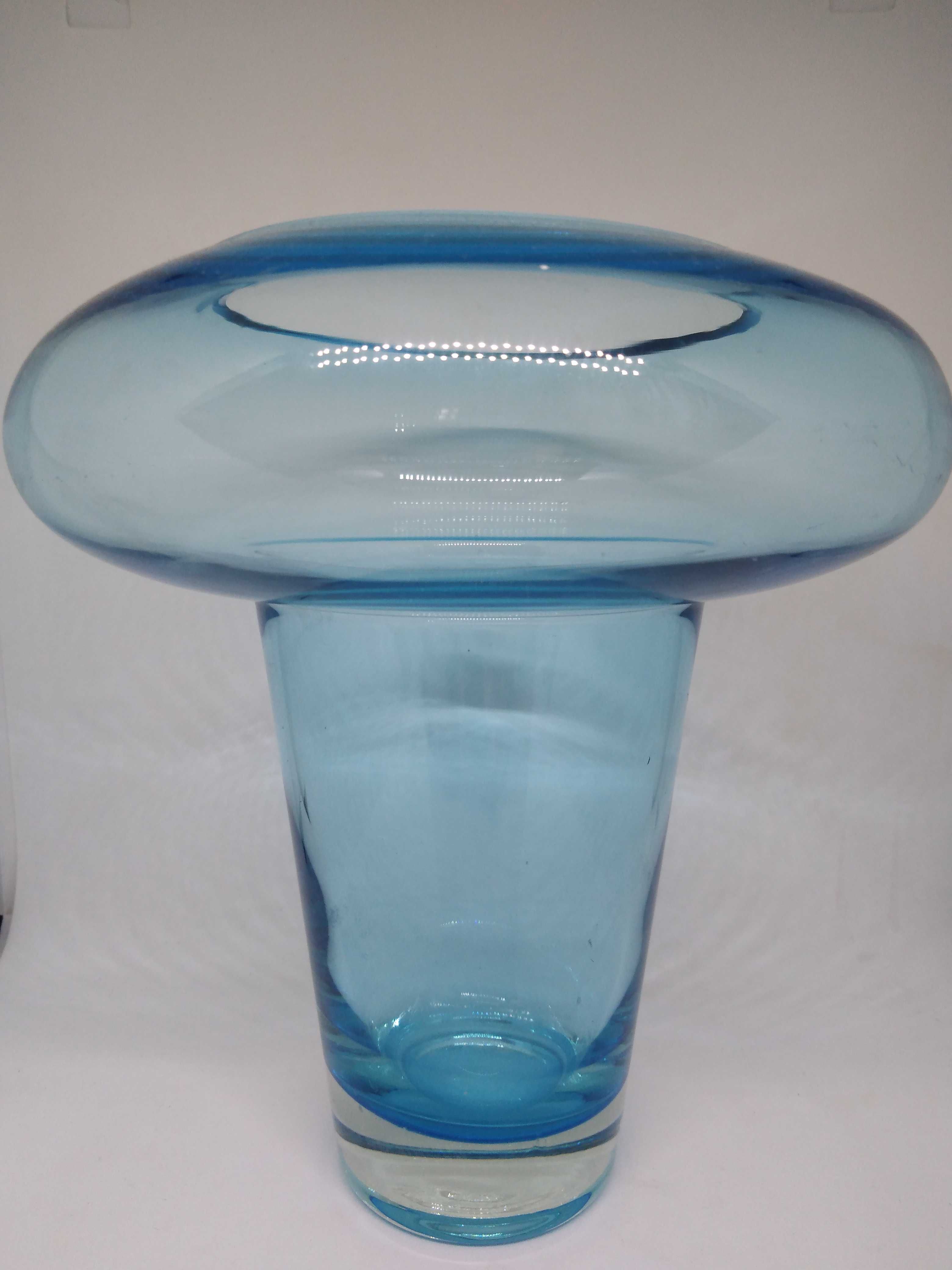 Wazon szkło turkus forma fungi glass blue grzyb