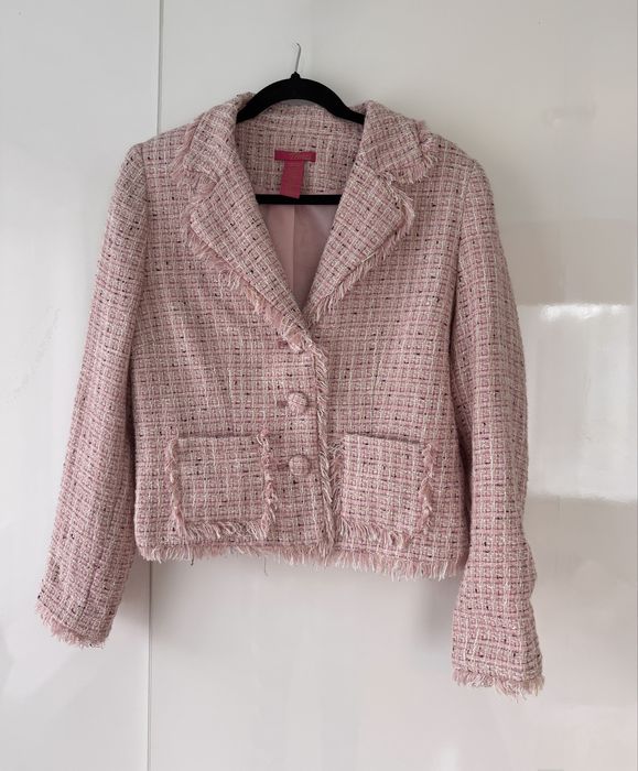 Жіночий твідовий піджак рожевого кольору