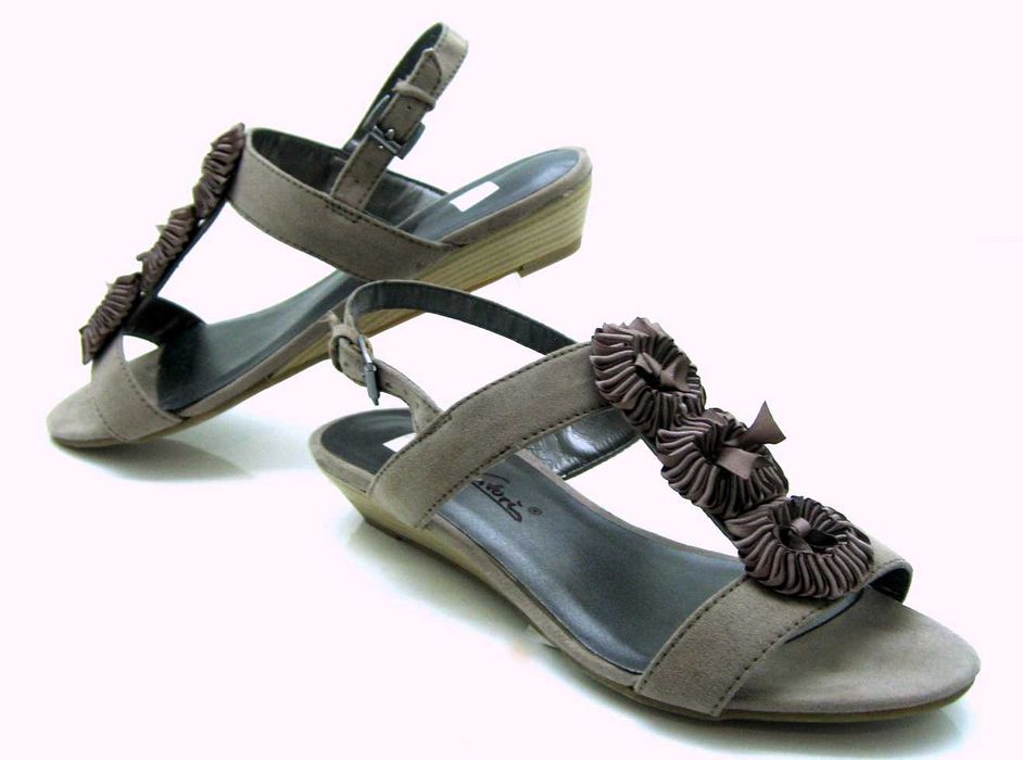 Sandały  DAMSKIE Brązowe ELEGANCKIE Klasyczne  41