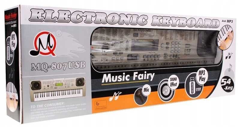Keyboard Organy dla dzieci USB z zasilaczem i mikrofonem MQ-807USB