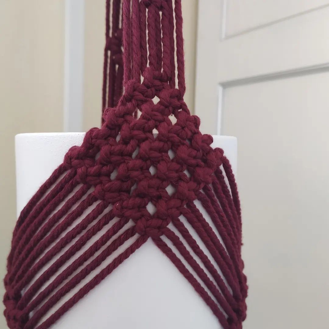 Suporte vasos em macrame