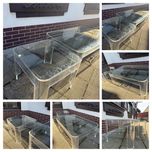 Para stolikow kawowych szklo akrylowe lucite vintage