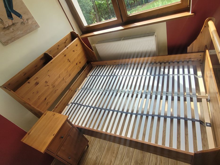 Łożko lite drewno IKEA LEKSVIK 140x200 cm