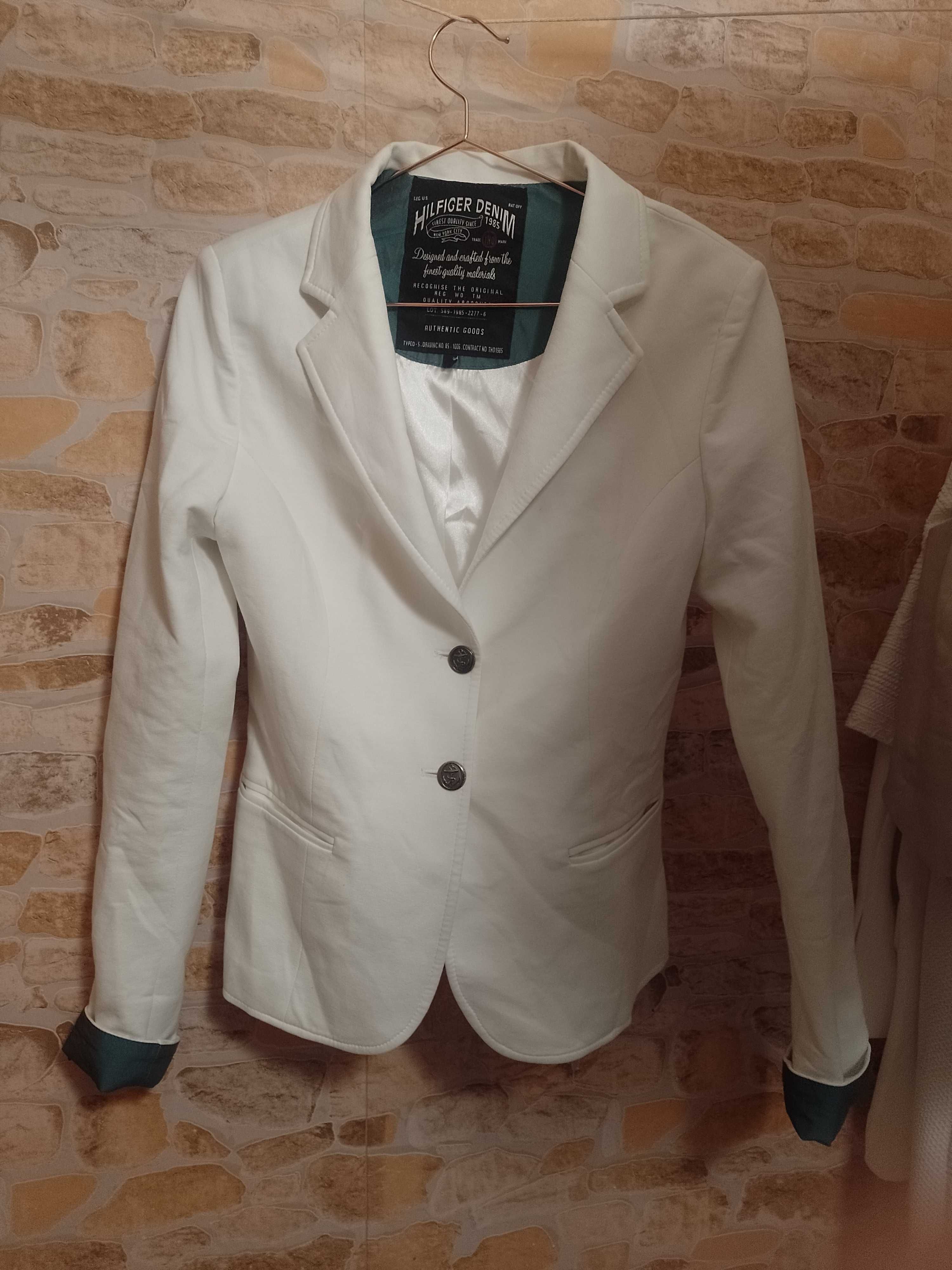 (36/S) Tommy Hilfiger/ Biała Marynarka z.mankietami z Londynu