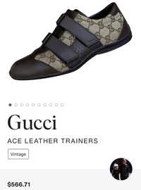 Шкіряні вінтажні кросівки Gucci