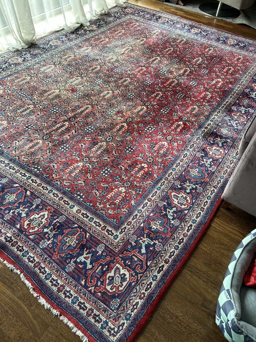 Tapete oriental indiano em pura lã feito à mao,original,lavado.345x240