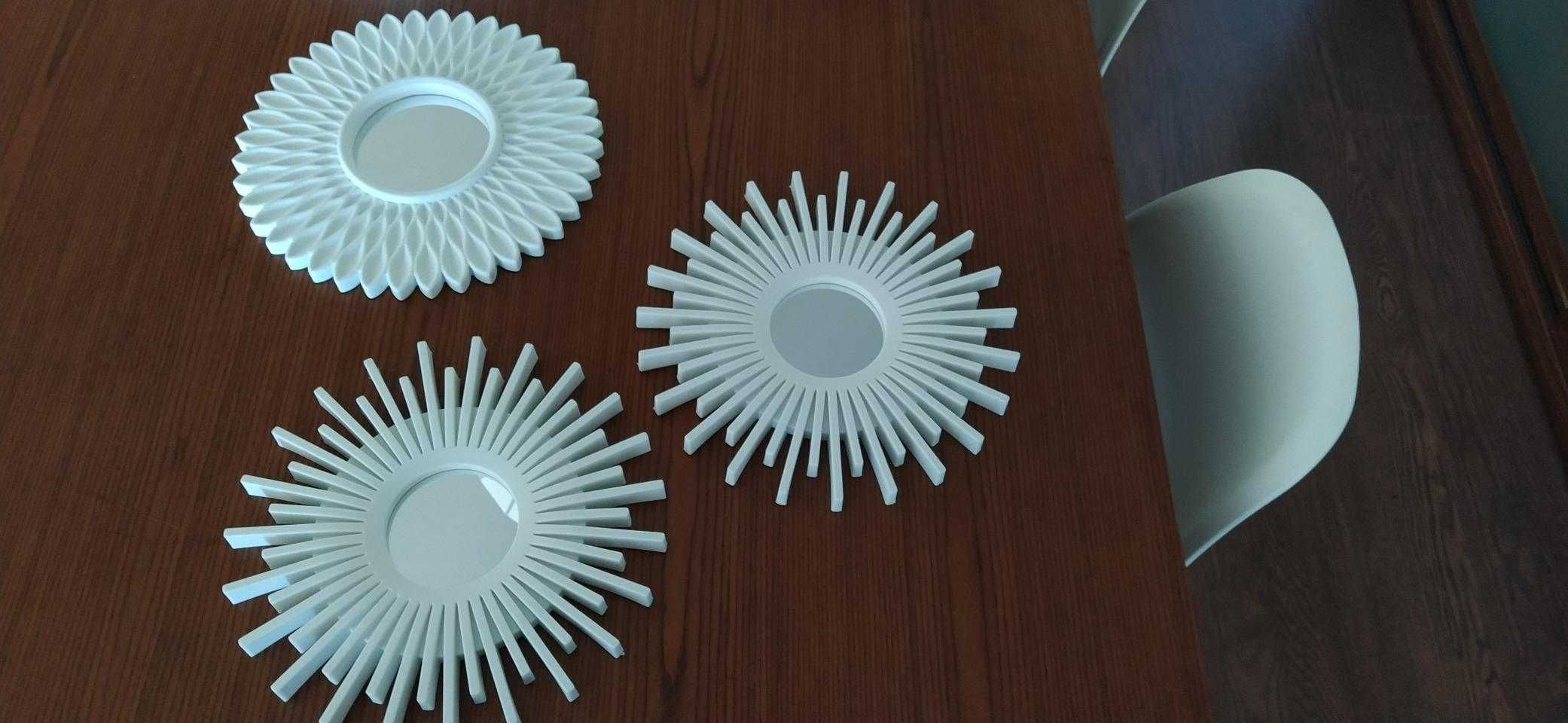 Dekoracja zestaw 3 luster w ramkach do domu na ścianę