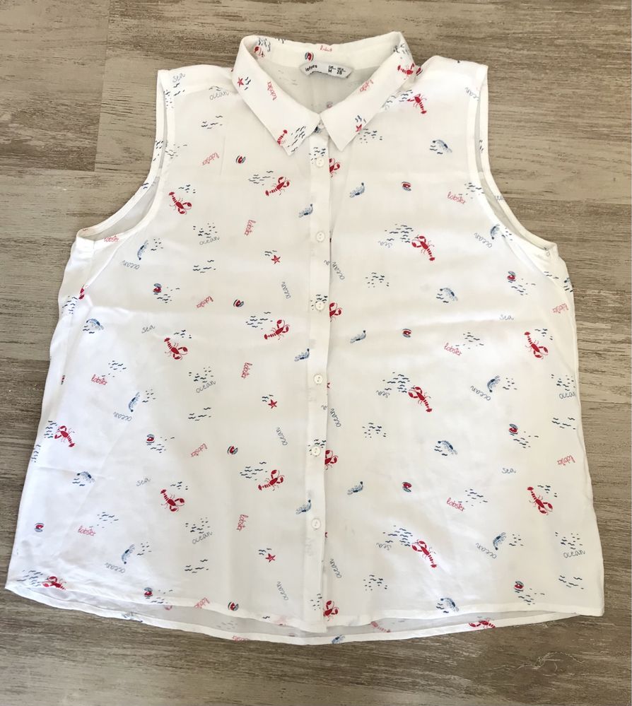 Camisa branca com lagostas (Leftie, tamanho M)
